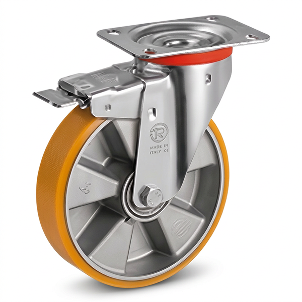 Tellure Rota Ruota Serie 65AL in Poliuretano TR Supporto Rotante con Freno